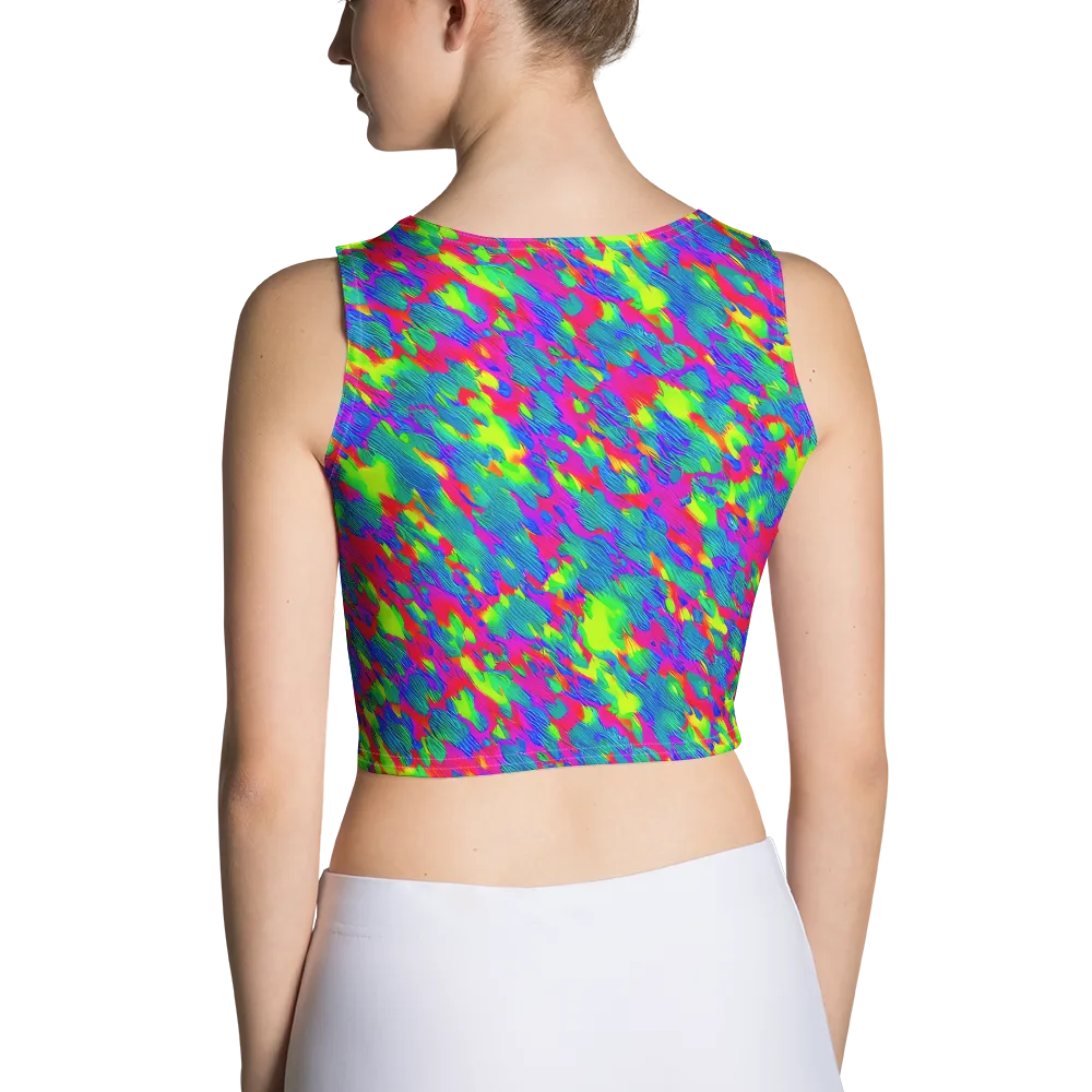 Turquoise Brushfire on Crop Top — Back