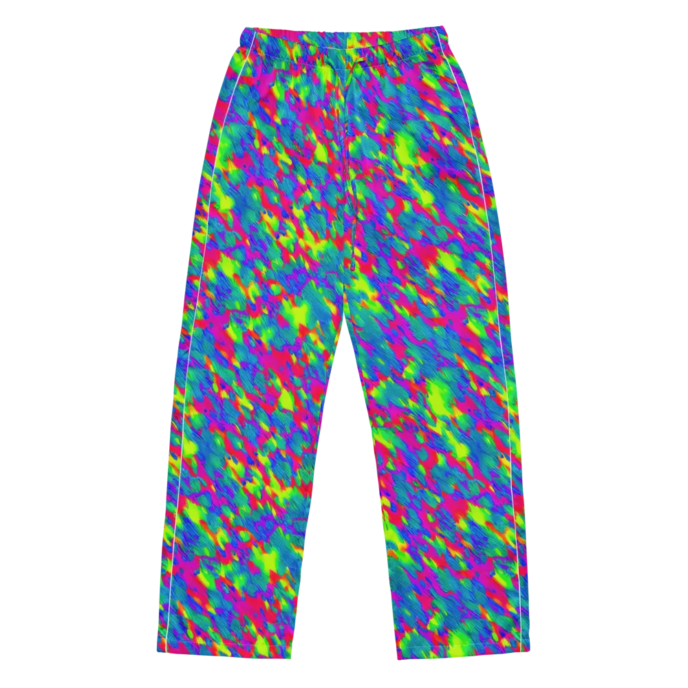 Turquoise Brushfire on Women's Pajama Pants — Front