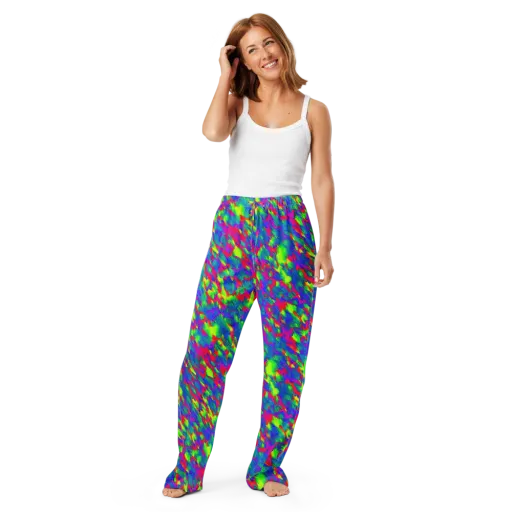 Turquoise Brushfire on a Women's Pajama Pants