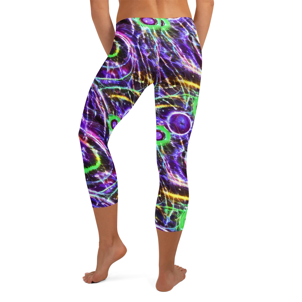 Galactic Cell on Capri Leggings — Back