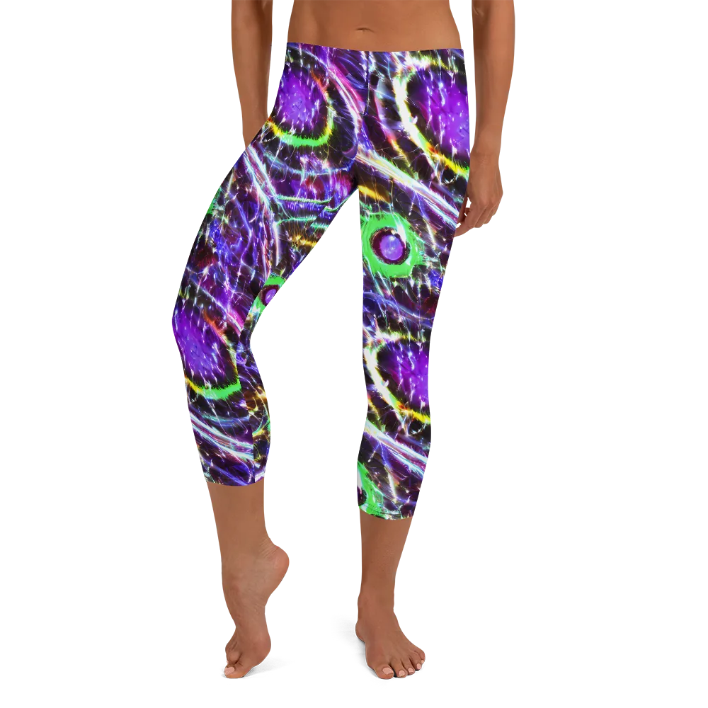 Galactic Cell on Capri Leggings — Front