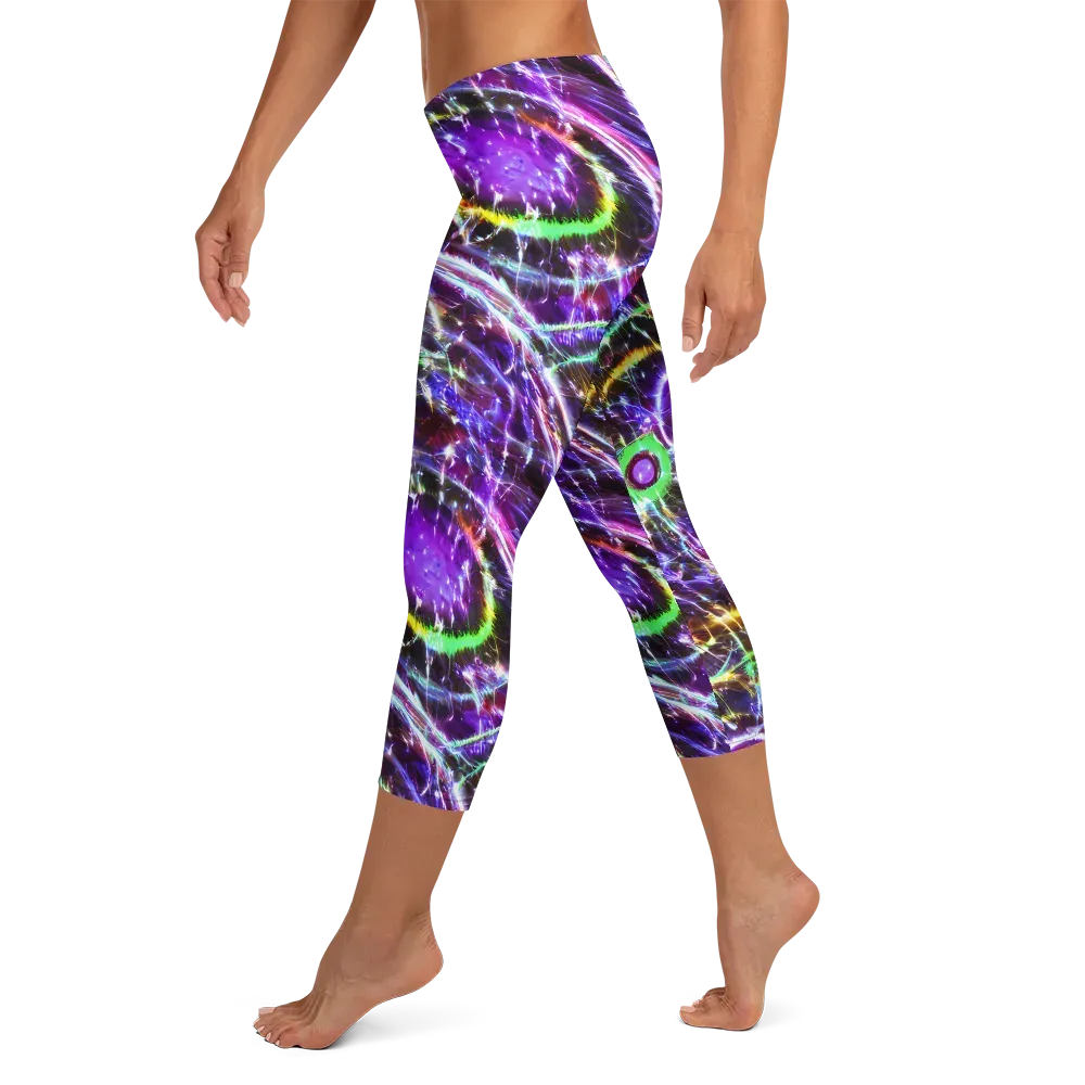 Galactic Cell on Capri Leggings — Left