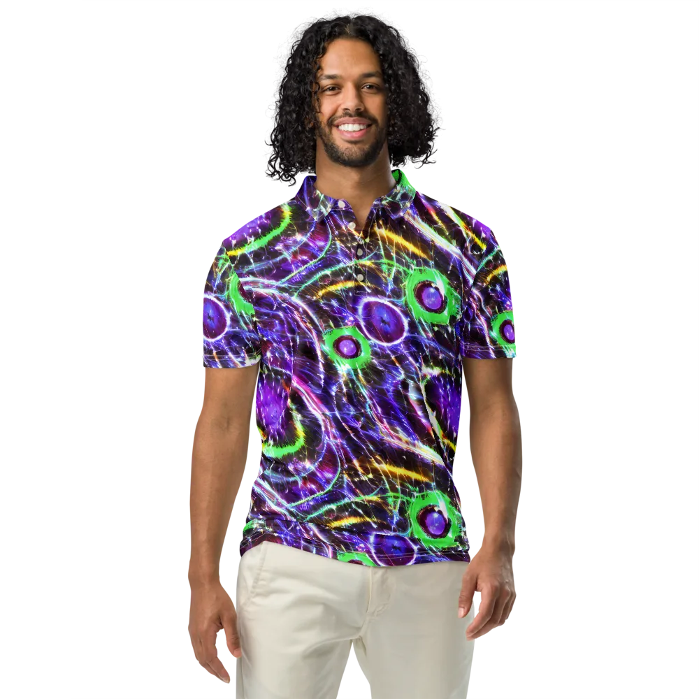 Galactic Cell on Men's Slim Fit Polo Shirt — Front