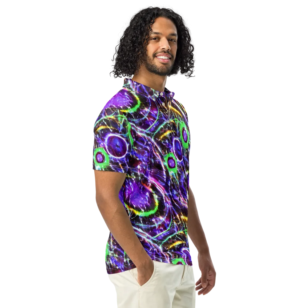 Galactic Cell on Men's Slim Fit Polo Shirt — Right Front