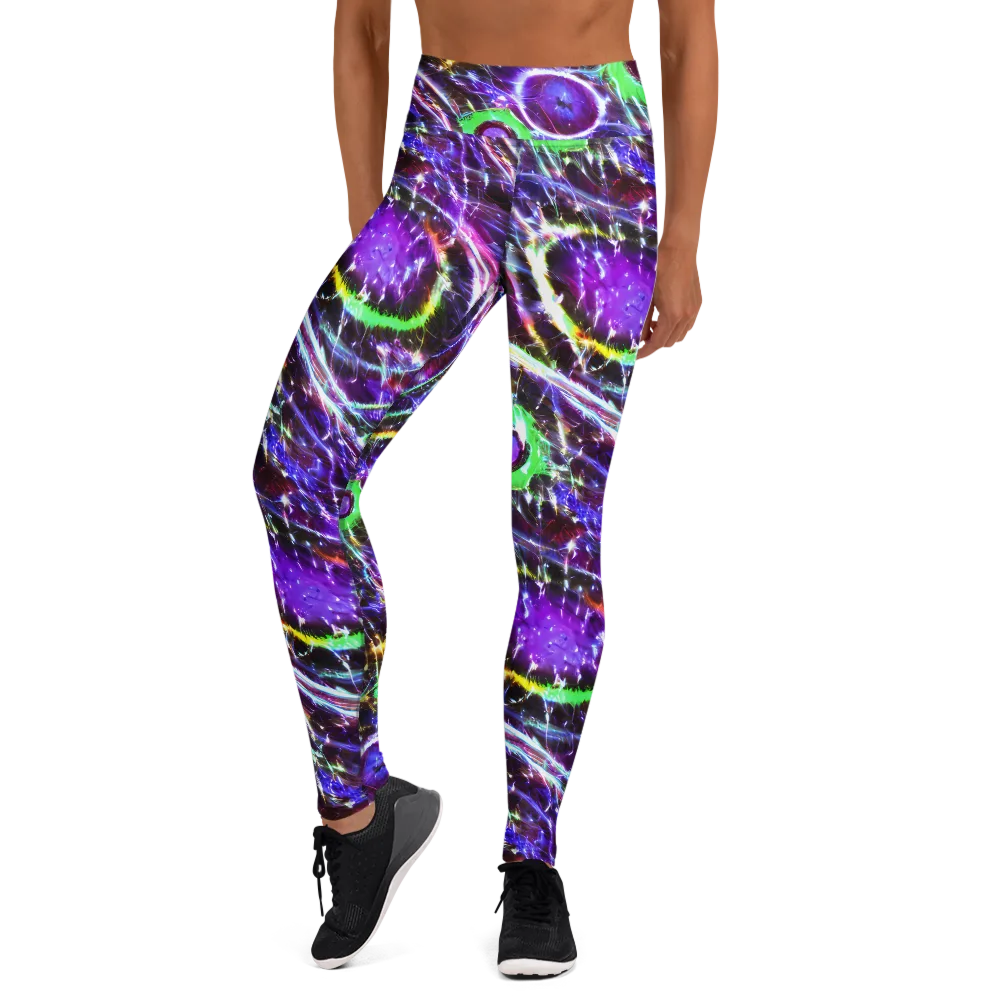 Galactic Cell on Yoga Leggings — Front