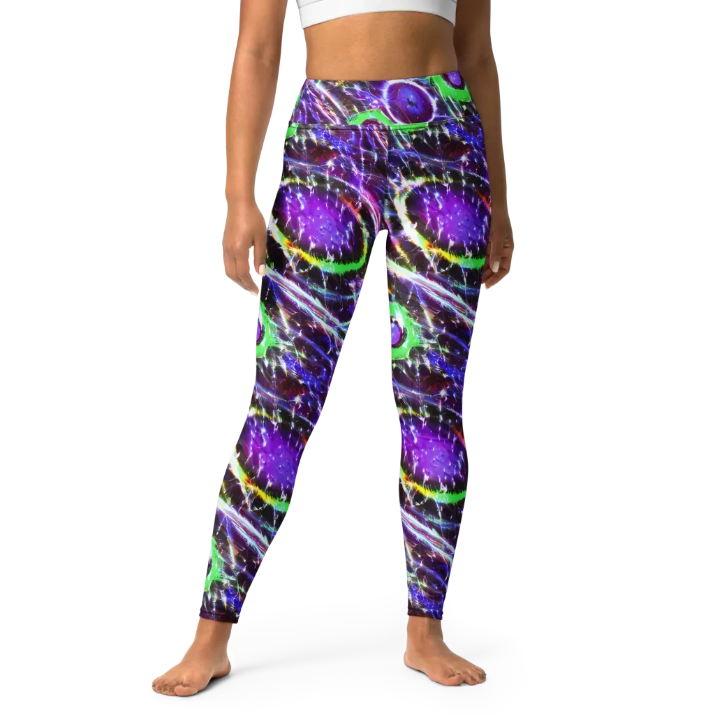 Galactic Cell on Yoga Leggings — Front