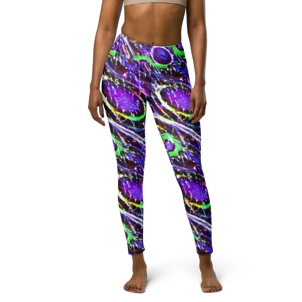 Galactic Cell on Yoga Leggings — Front