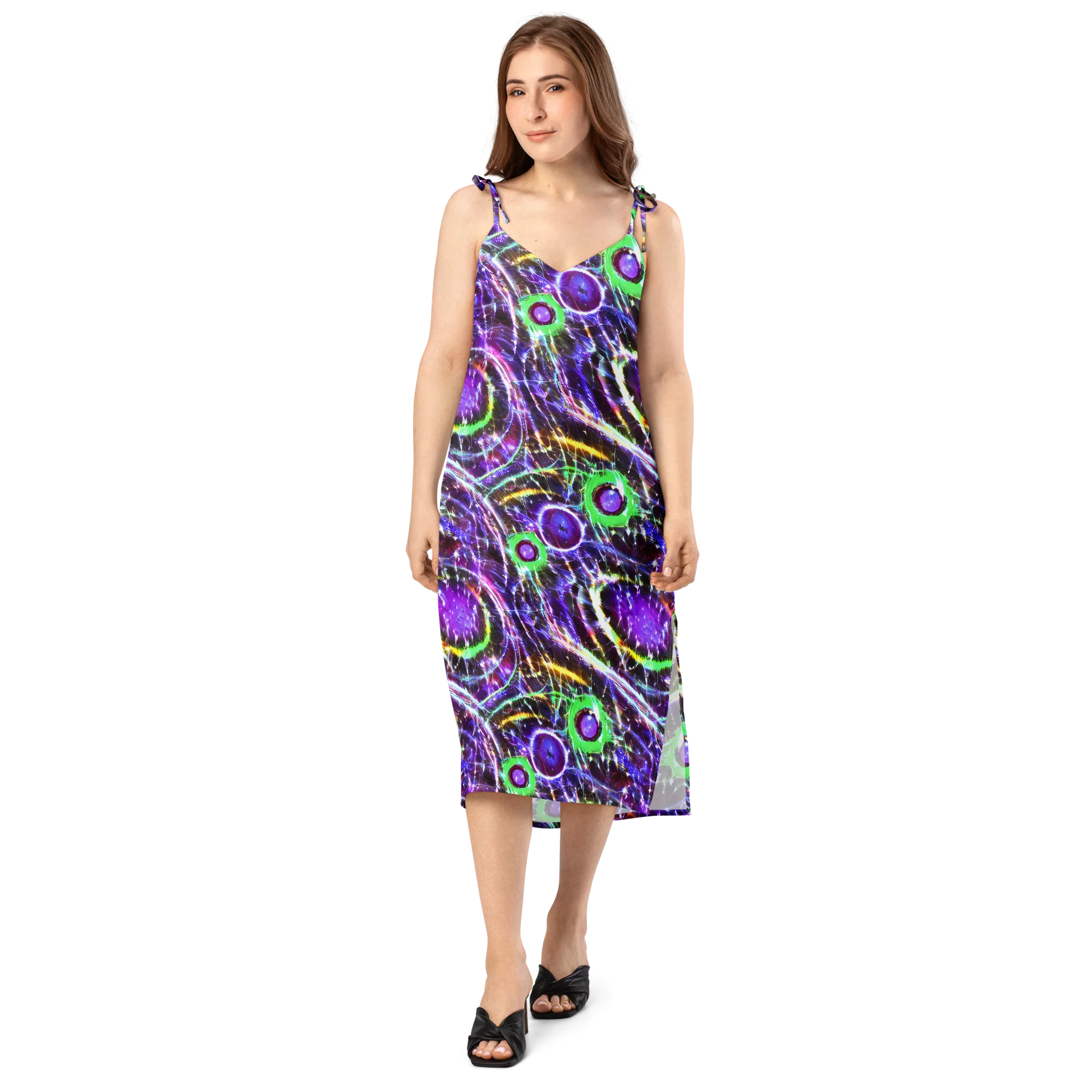 Galactic Cell on Slip Dress — Front