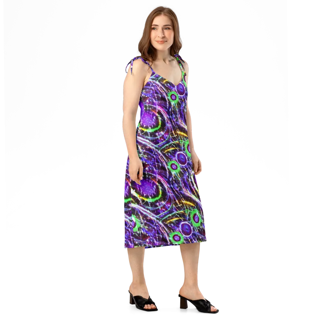Galactic Cell on Slip Dress — Right Front