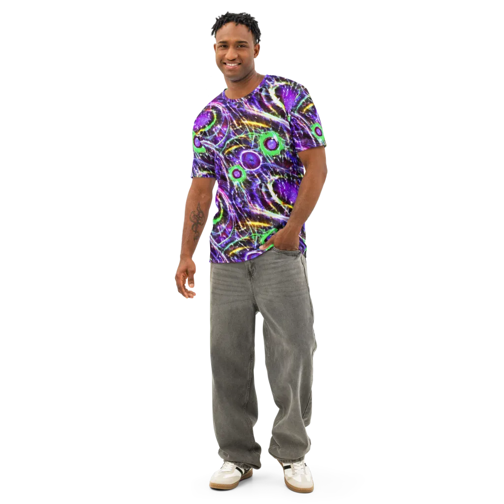 Galactic Cell on Men's Cotton Crew Neck T-Shirt — Front
