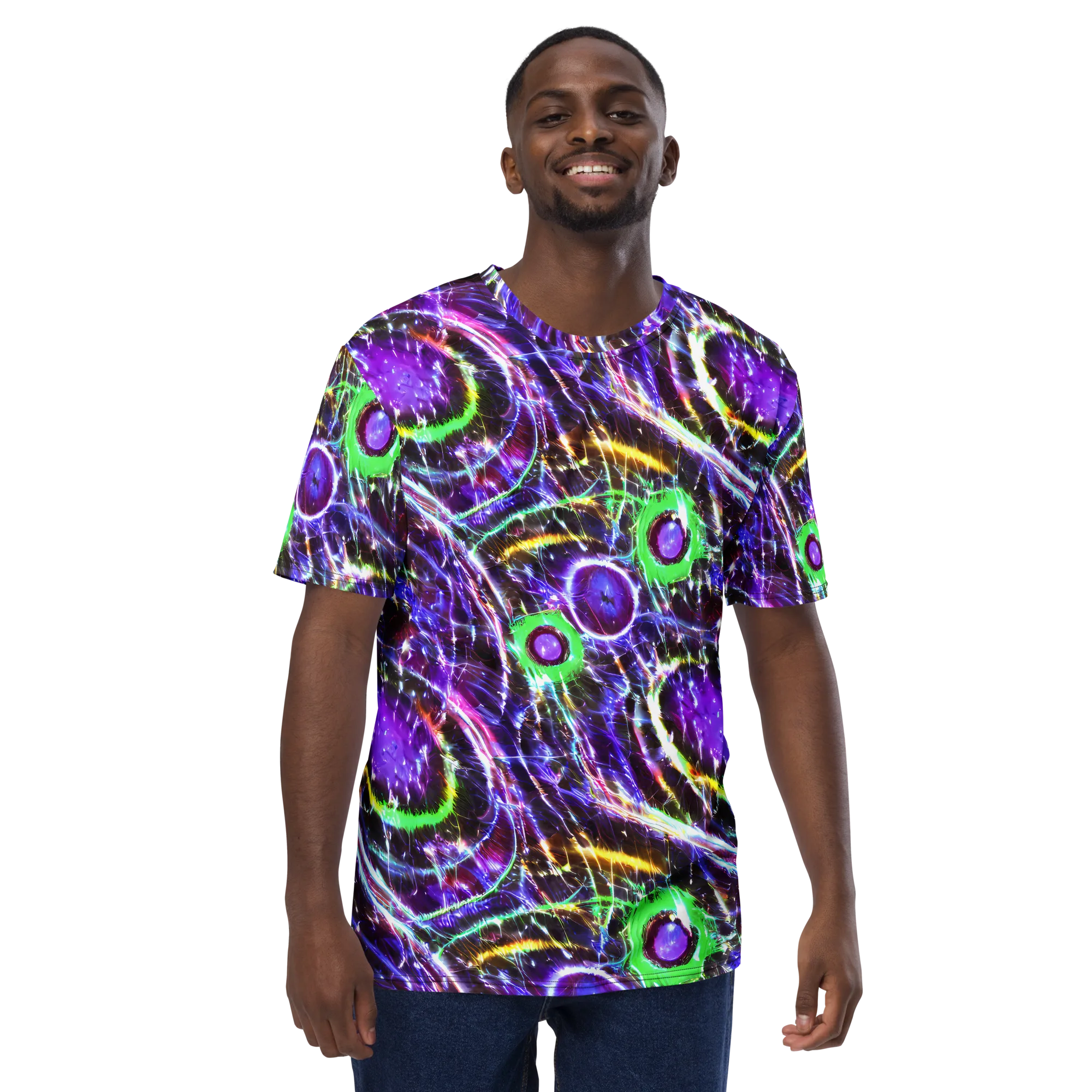 Galactic Cell on Men's Crew Neck T-Shirt — Front