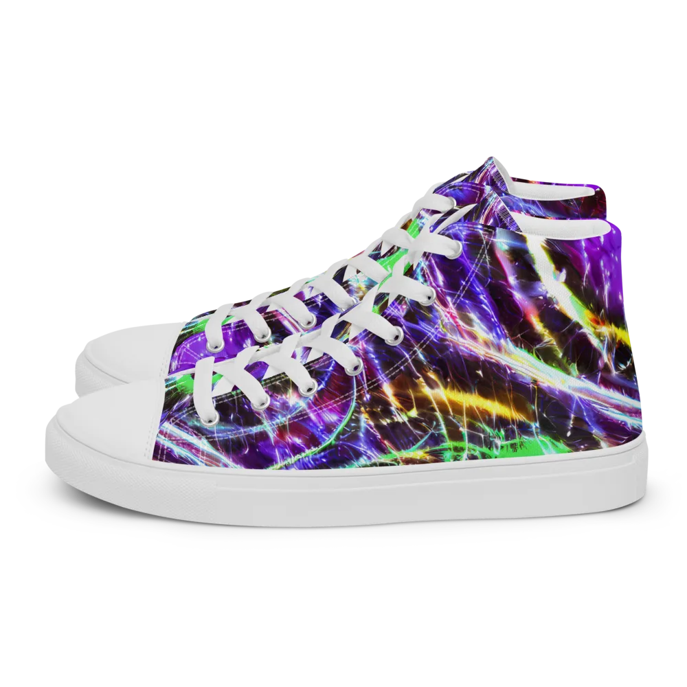 Galactic Cell on Men's High Top Canvas Shoes — Left