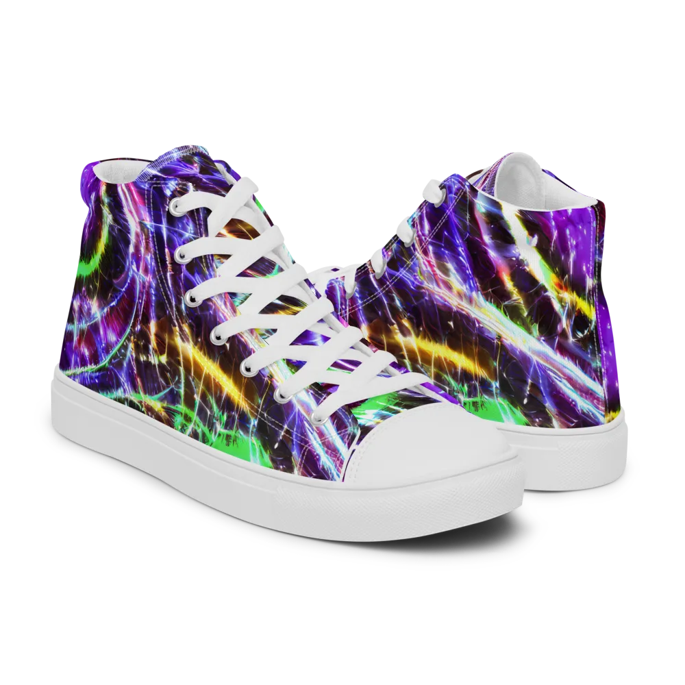 Galactic Cell on Men's High Top Canvas Shoes — Right