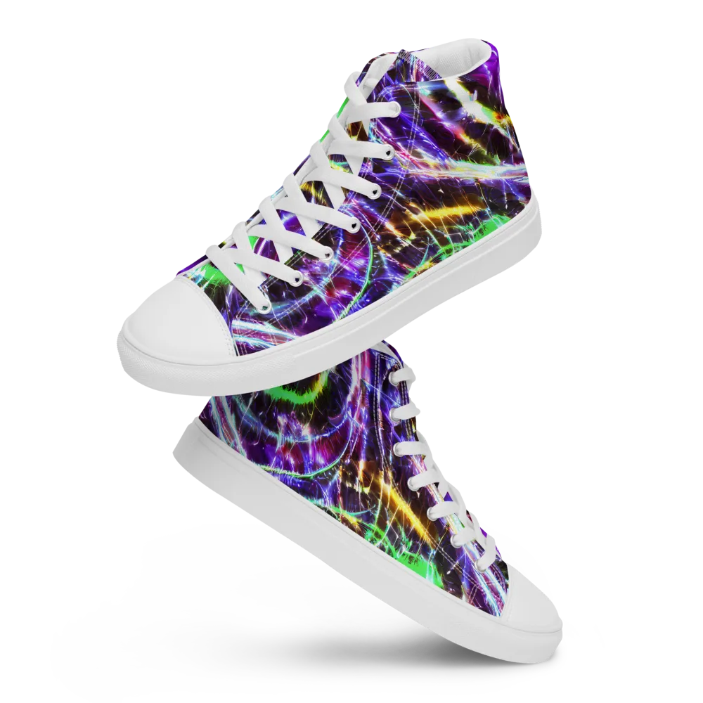 Galactic Cell on Men's High Top Canvas Shoes — Front