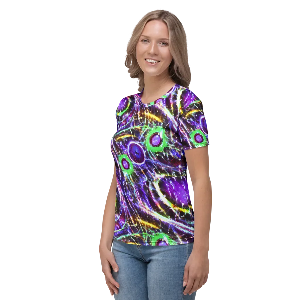 Galactic Cell on Women's Crew Neck T-Shirt — Left