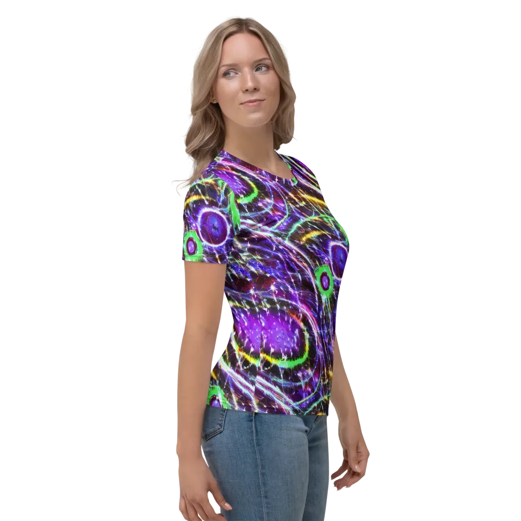 Galactic Cell on Women's Crew Neck T-Shirt — Right