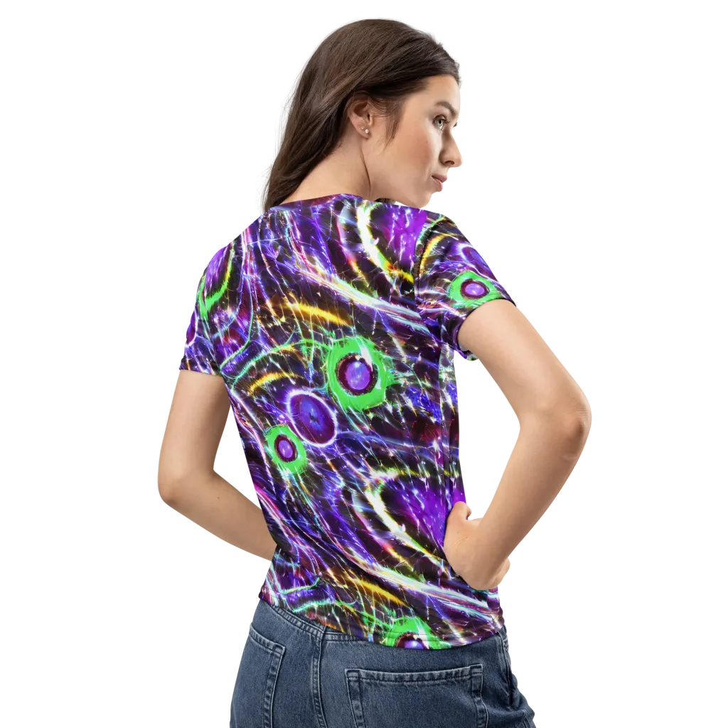 Galactic Cell on Women's Crew Neck T-Shirt — Back