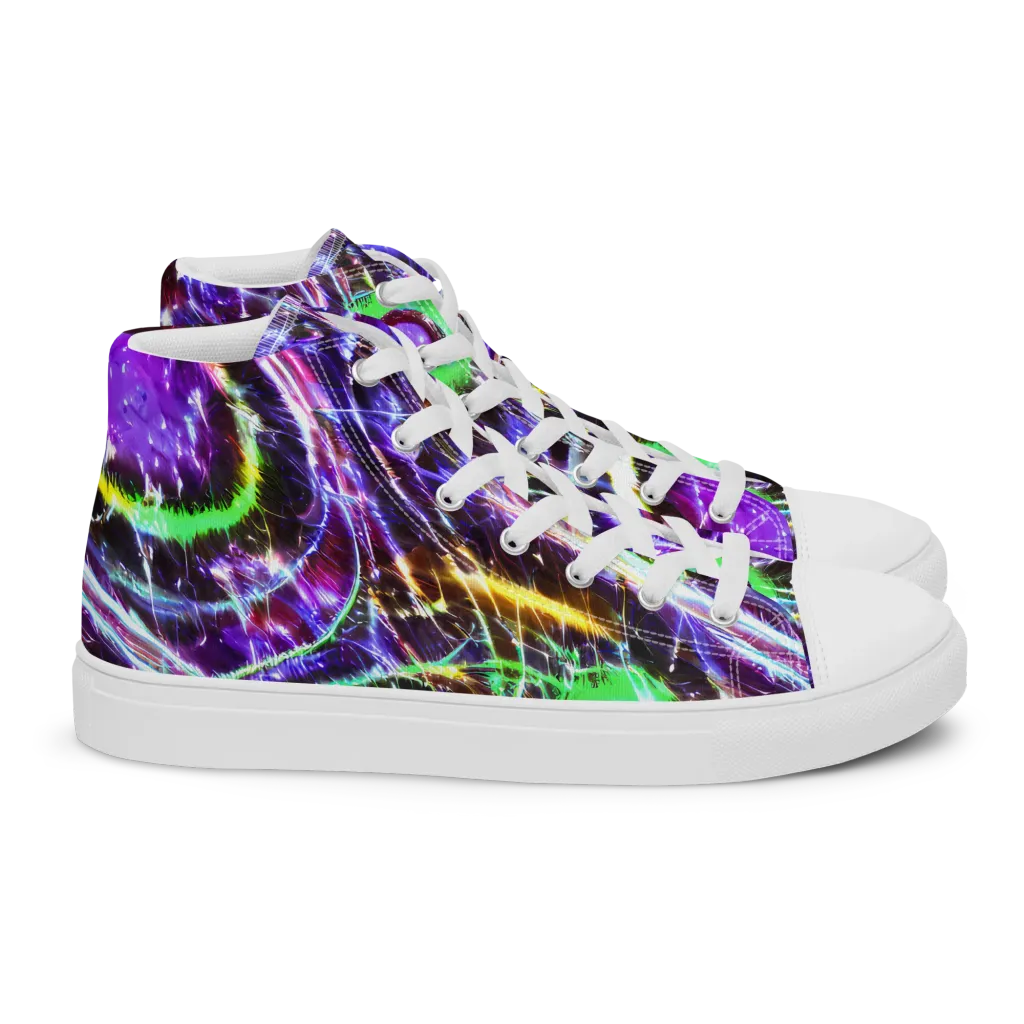 Galactic Cell on Women's High Top Canvas Shoes — Right