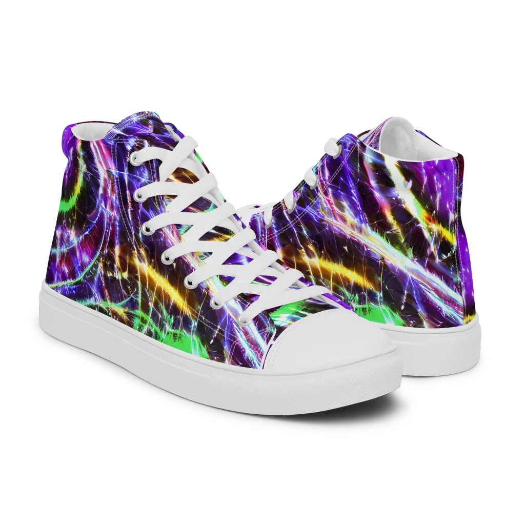 Galactic Cell on Women's High Top Canvas Shoes — Right