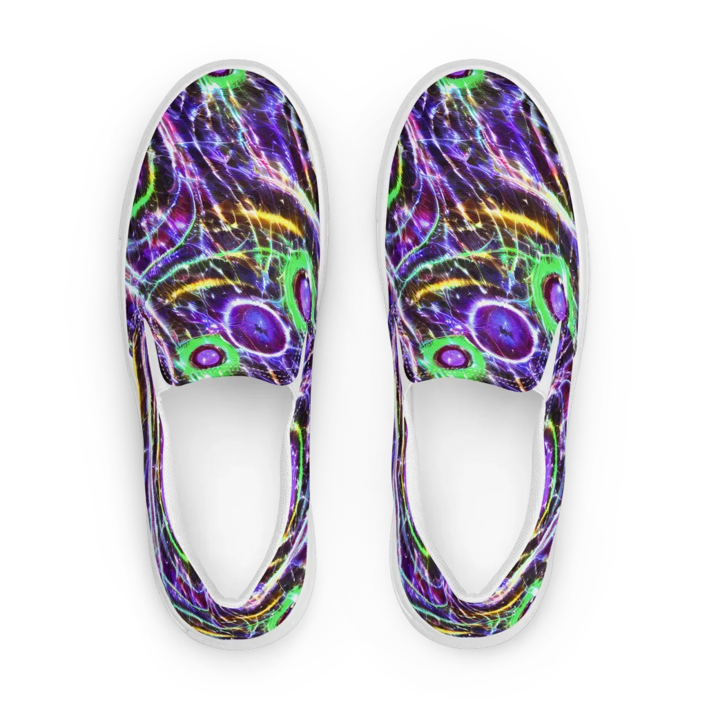 Galactic Cell on Men's Slip-On Canvas Shoes — Front