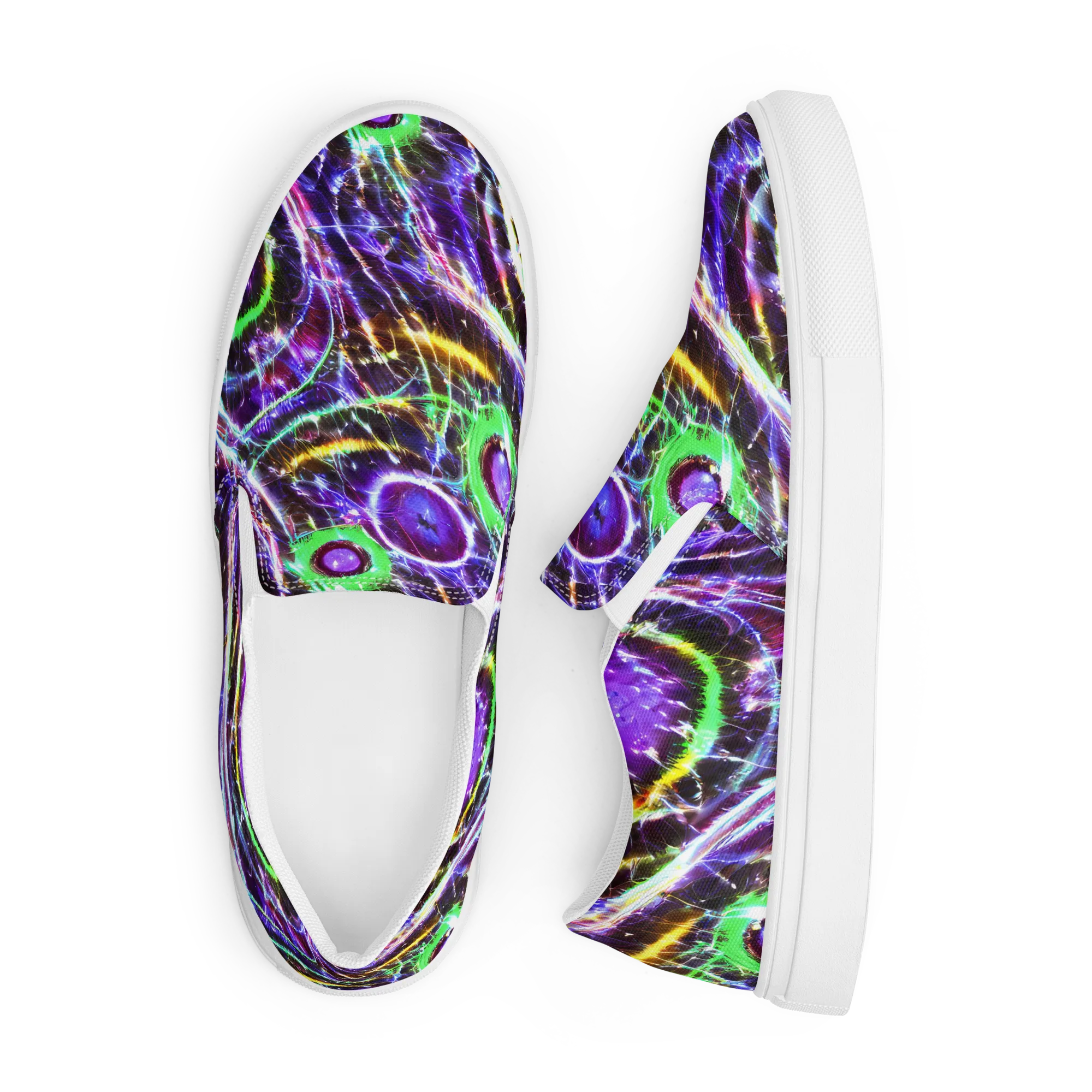 Galactic Cell on Men's Slip-On Canvas Shoes — Front