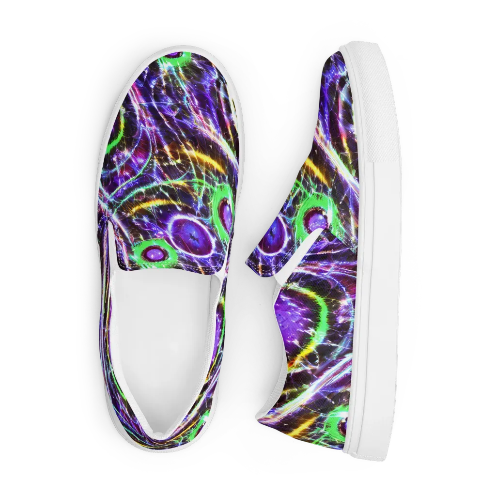 Galactic Cell on Men's Slip-On Canvas Shoes — Front