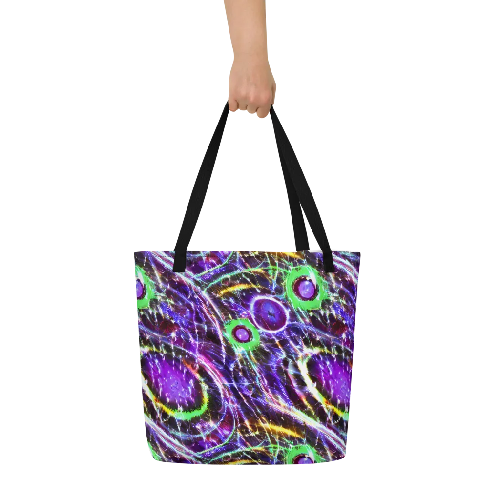 Galactic Cell on Large Tote Bag W/ Pocket — Front