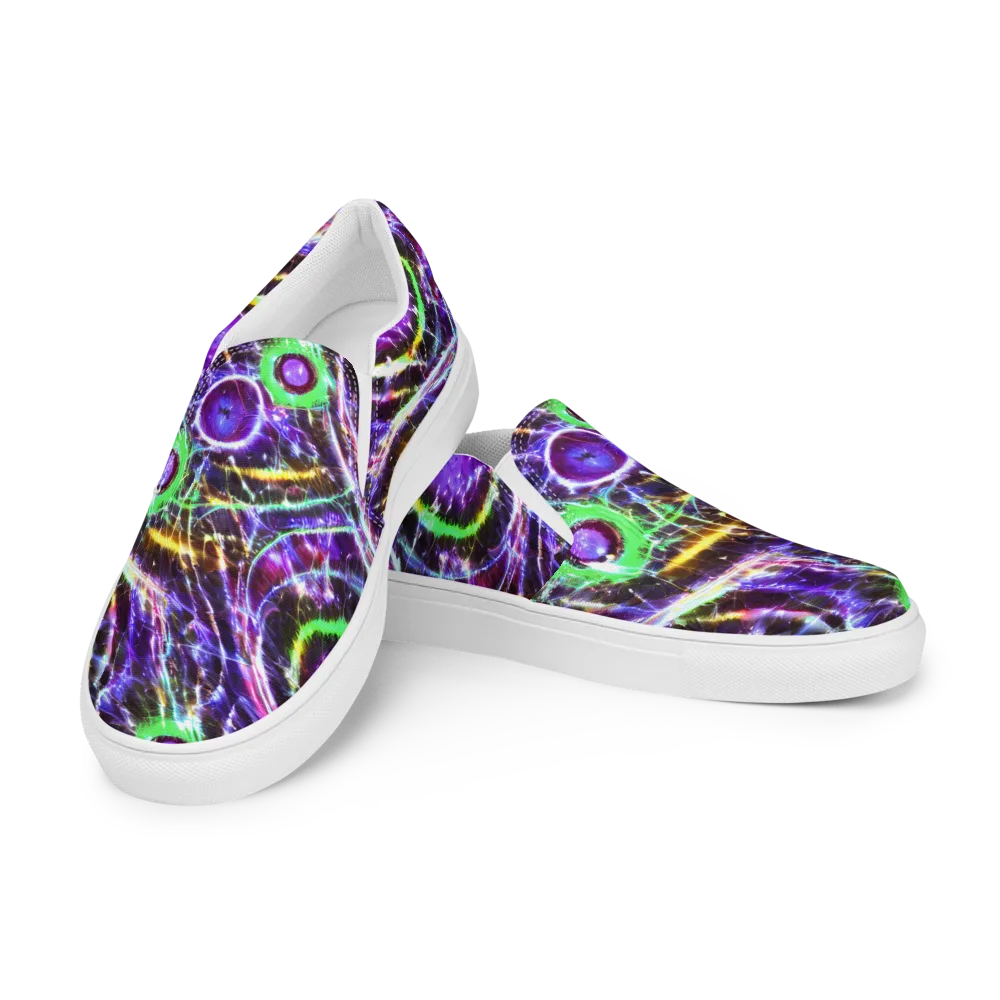Galactic Cell on Women's Slip-On Canvas Shoes — Left Front