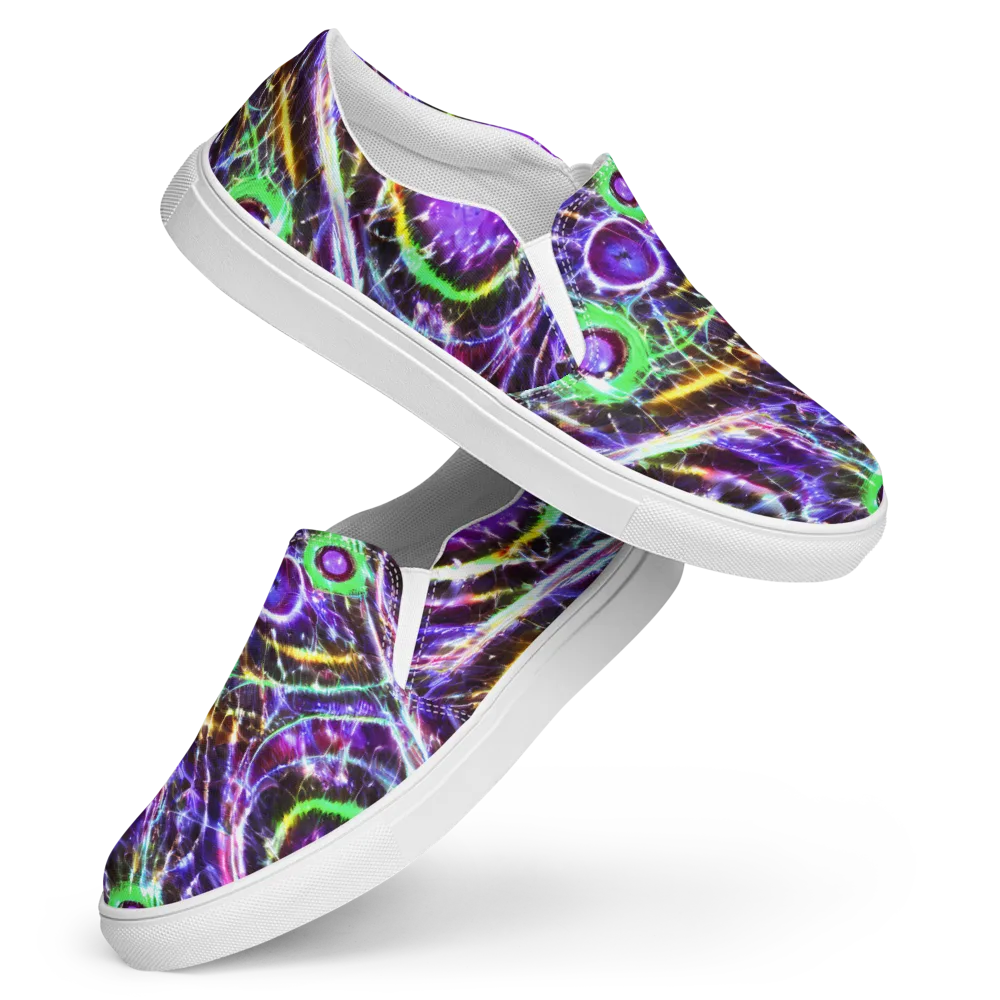 Galactic Cell on Women's Slip-On Canvas Shoes — Front