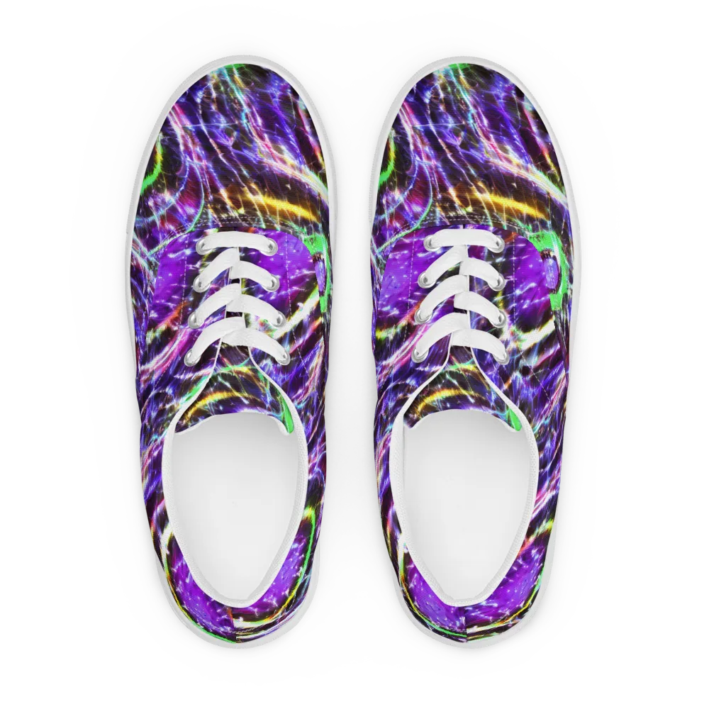Galactic Cell on Men's Lace-Up Canvas Shoes — Front