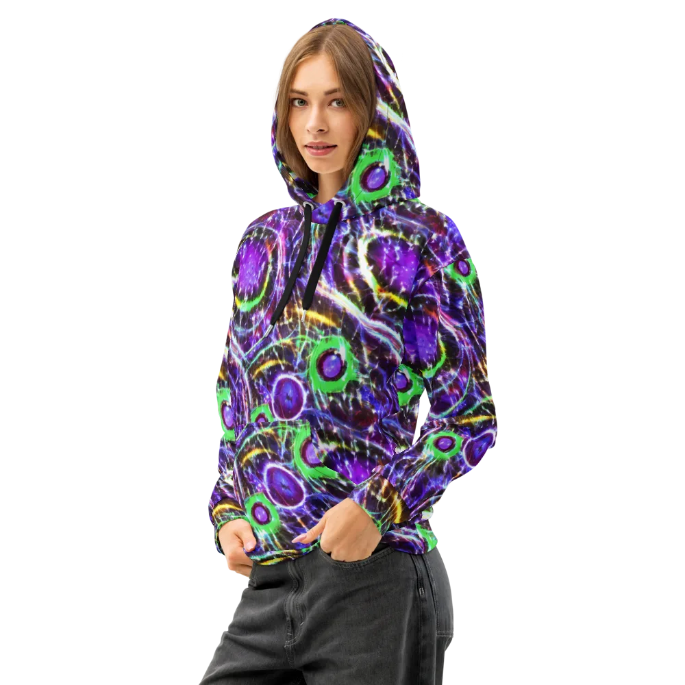 Galactic Cell on Cotton Hoodie — Left Front