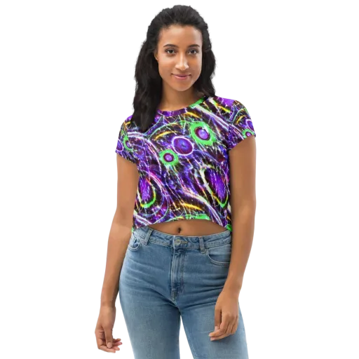 Galactic Cell on a Crop Tee