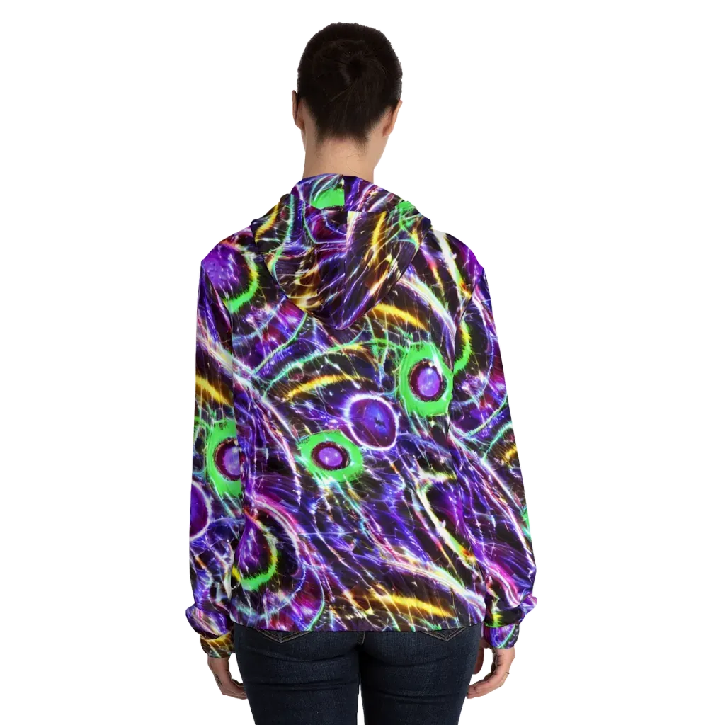Galactic Cell on Women's Full-Zip Hoodie — Back On Person