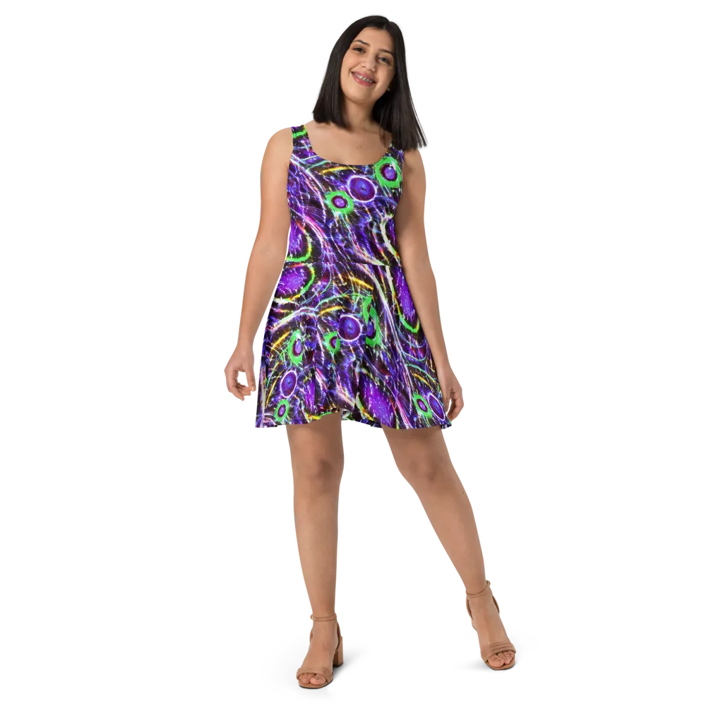 Galactic Cell on Skater Dress — Front