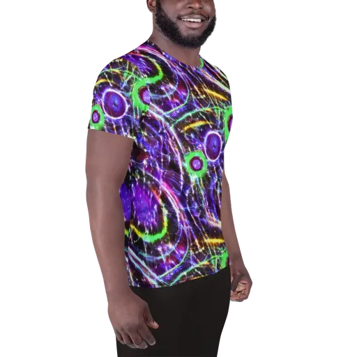 Galactic Cell on a Men's Athletic T-Shirt