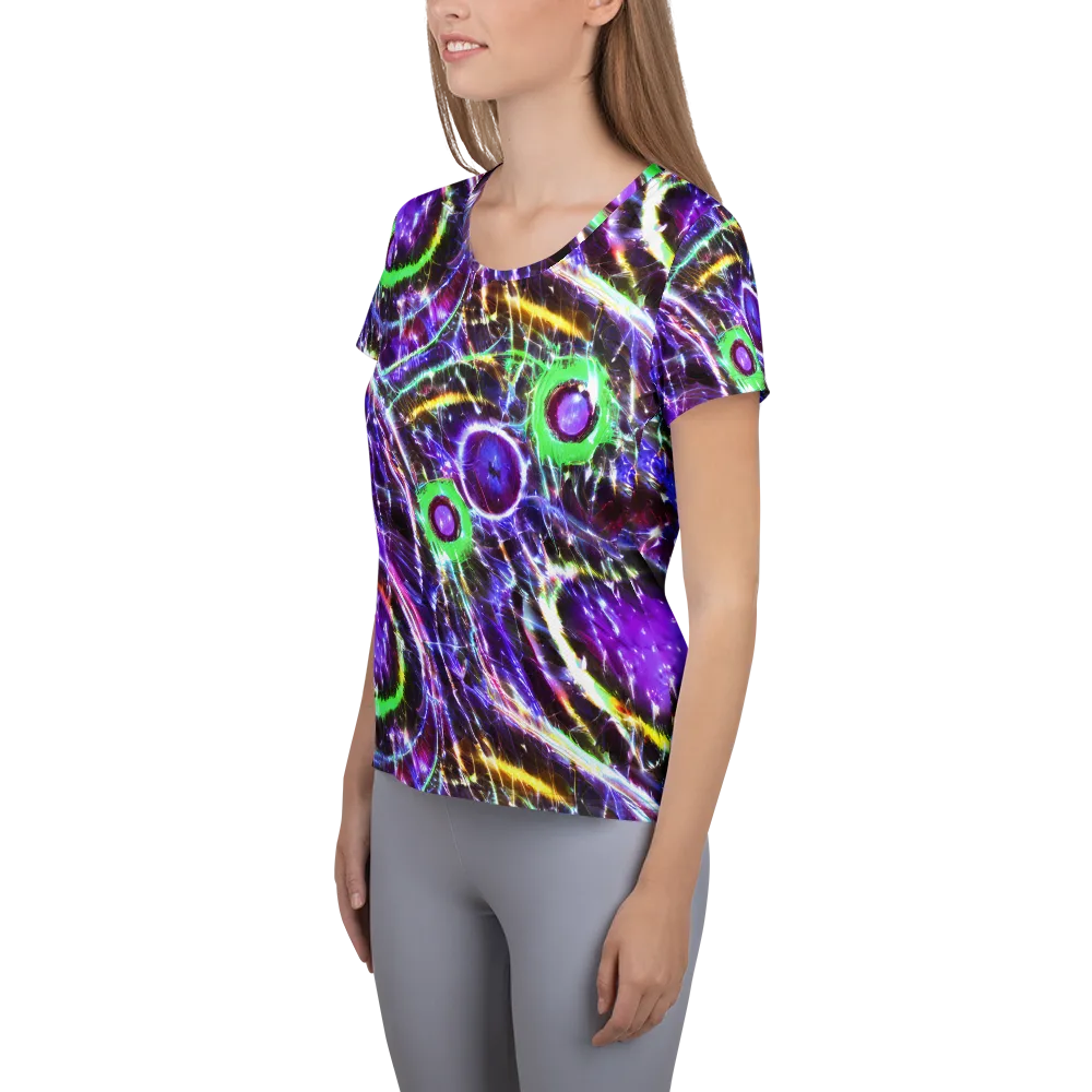 Galactic Cell on Women's Athletic T-Shirt — Left