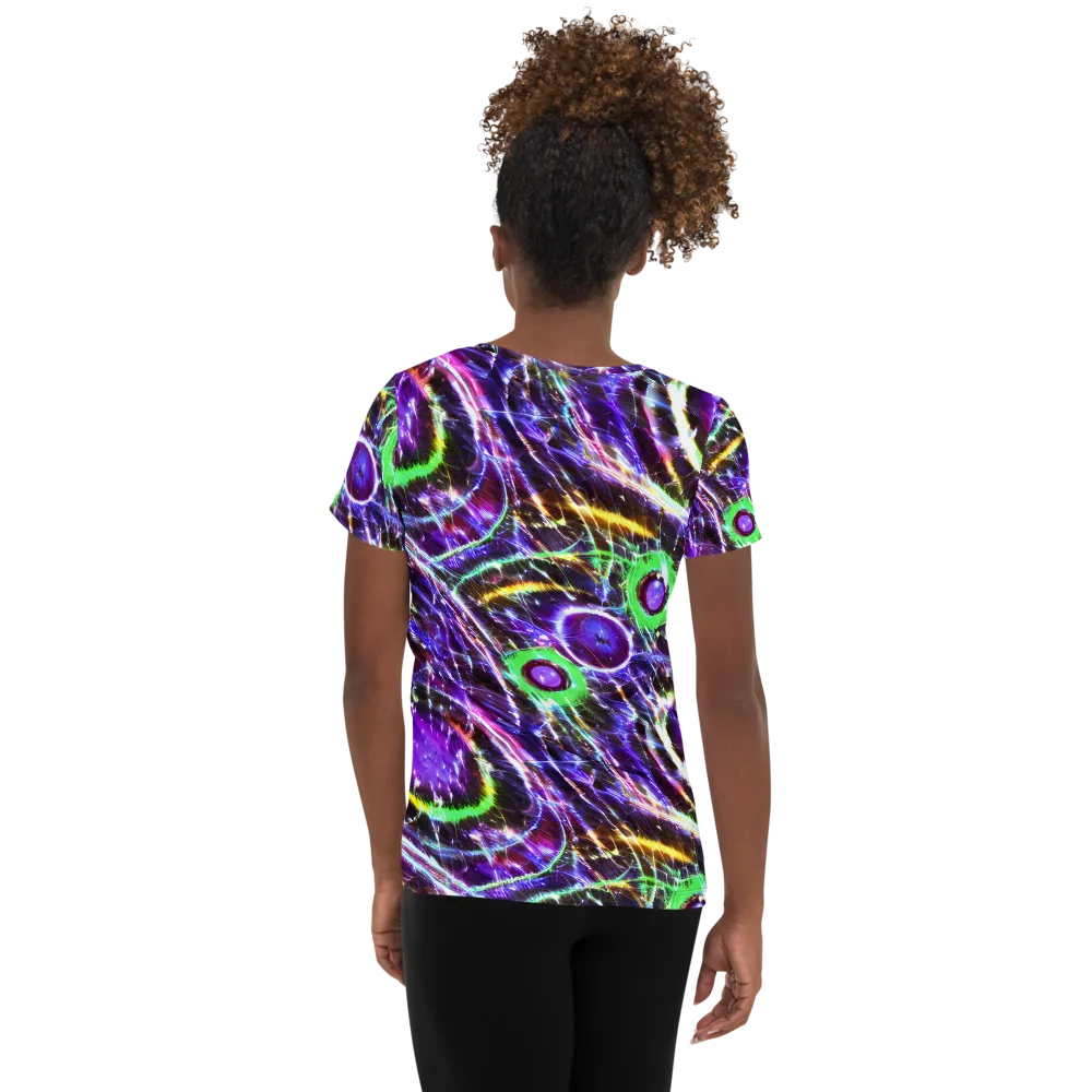 Galactic Cell on Women's Athletic T-Shirt — Back
