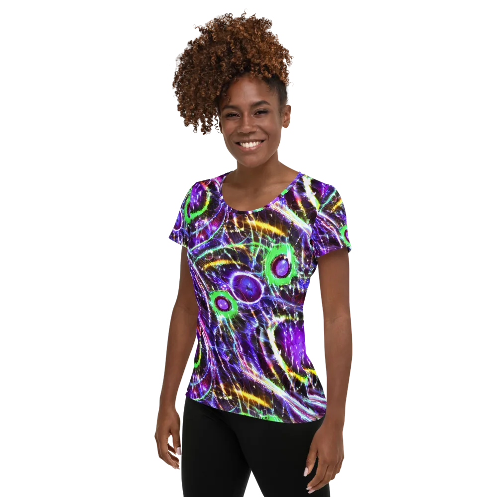 Galactic Cell on Women's Athletic T-Shirt — Left