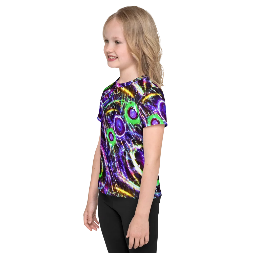 Galactic Cell on Kids Crew Neck T-Shirt — Left