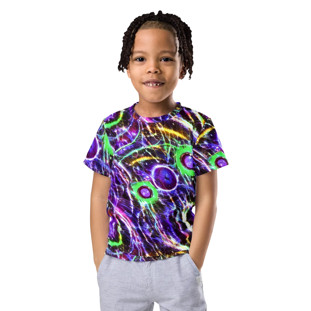 Galactic Cell on Kids Crew Neck T-Shirt — Front