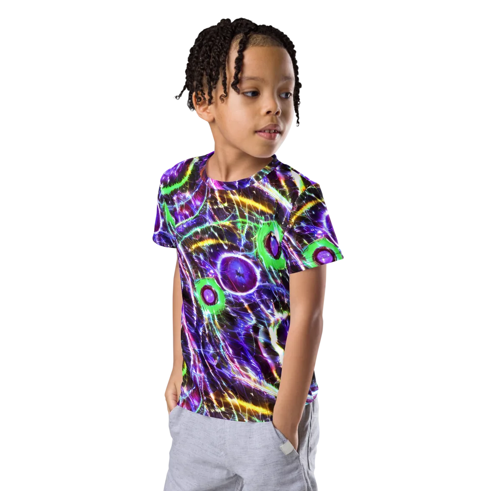 Galactic Cell on Kids Crew Neck T-Shirt — Left Front