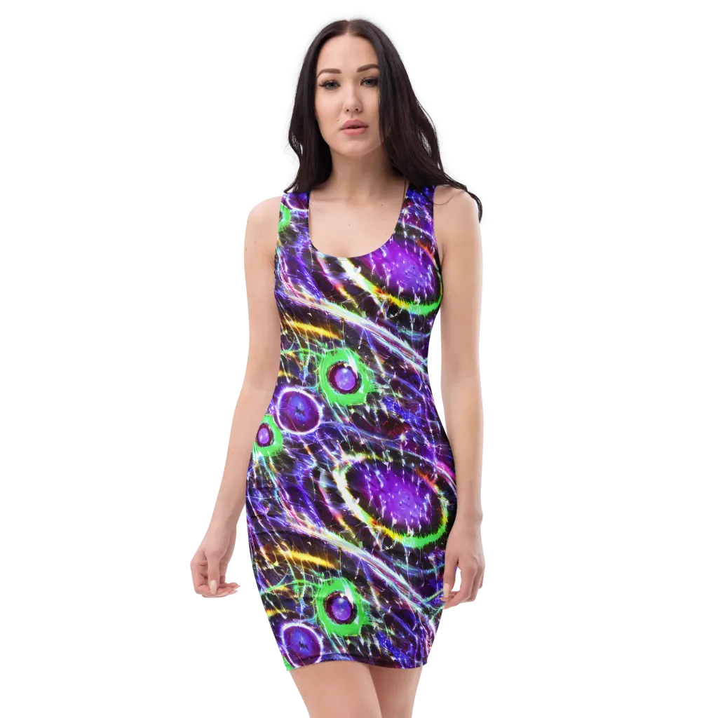 Galactic Cell on Bodycon Dress — Front
