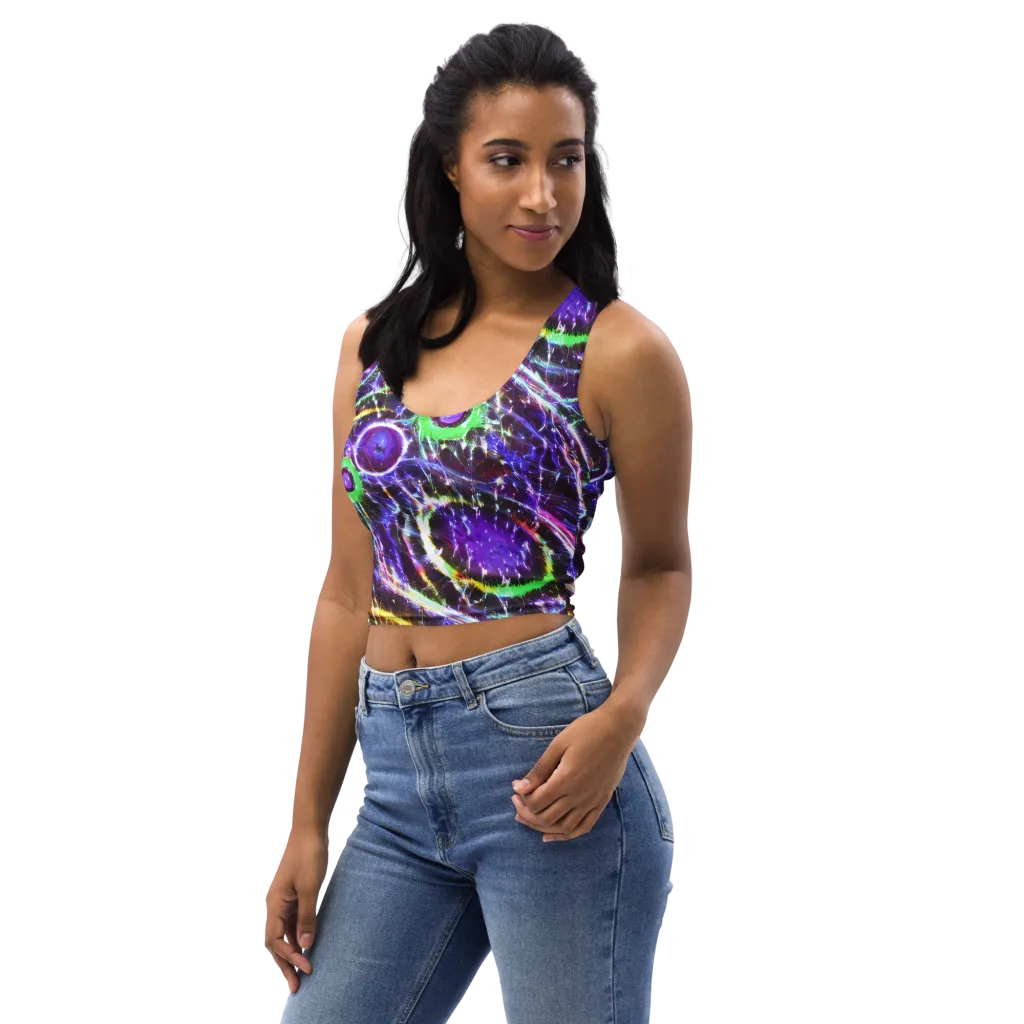 Galactic Cell on Crop Top — Left Front