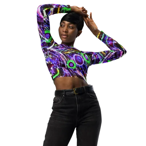 Galactic Cell on a Long Sleeve Crop Top