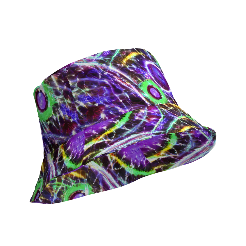 Galactic Cell on Reversible Bucket Hat — Product details Outside