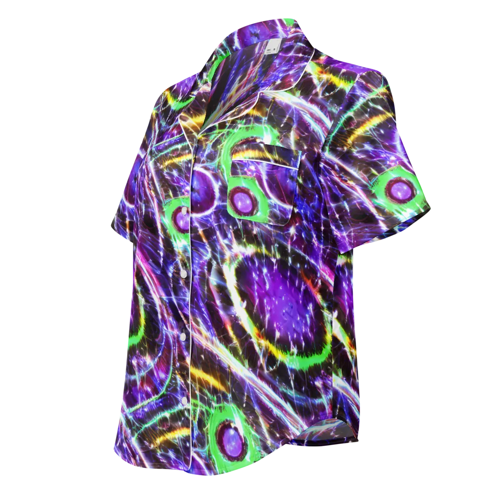 Galactic Cell on Women's Short Sleeve Pajama Top — Left Front