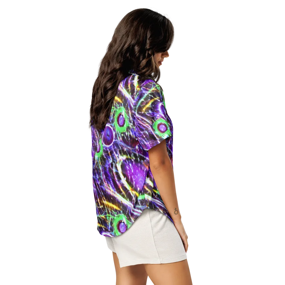 Galactic Cell on Women's Short Sleeve Pajama Top — Right Back