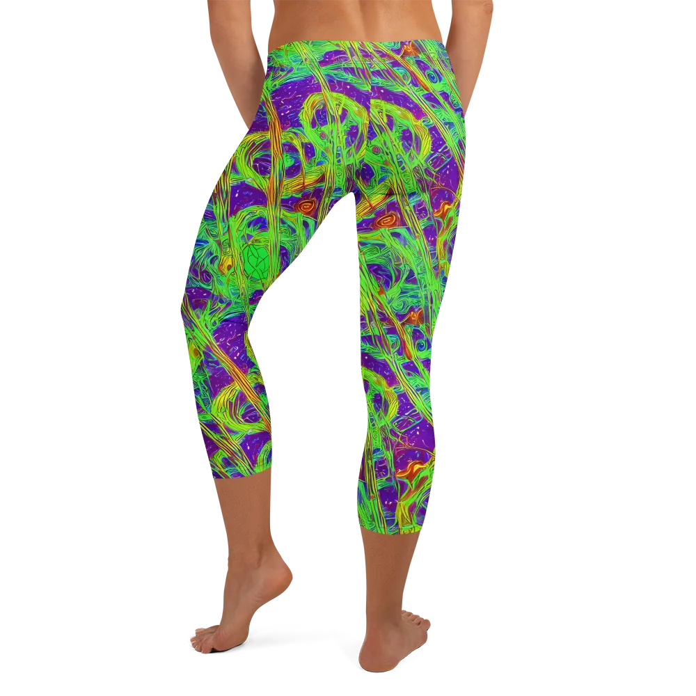 Wild Neon on Capri Leggings — Back