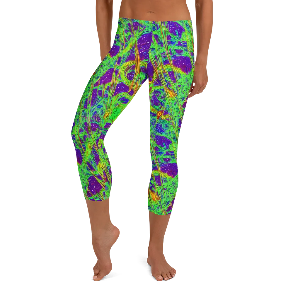 Wild Neon on Capri Leggings — Front