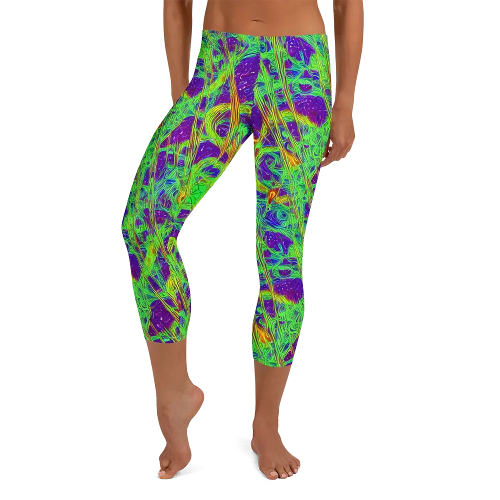 Wild Neon on Capri Leggings — Front